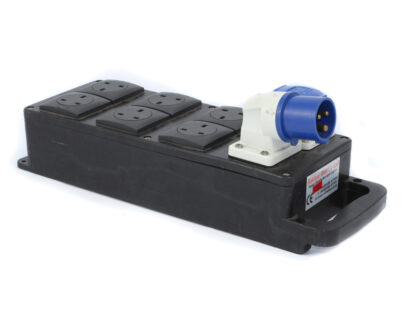 8 x 13a Socket Rubber Box Distro - 16a In and Thru